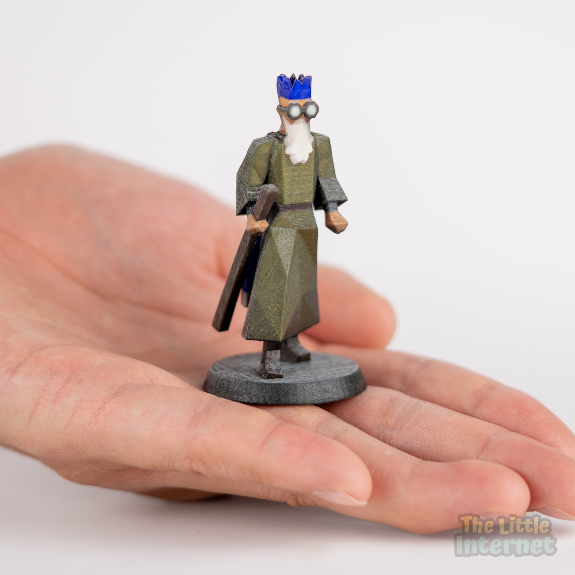 Wise Old Man Full Color 3D Printed Old School RuneScape Miniature Figurine - Rune Scape Fan Art, OSRS Merchandise Memorabilia, Gamer Home Decor, Resin Desk Display, Game Shelf Accessory, Collectible Trophy, Replica Model, nerdy gift idea him, trinket