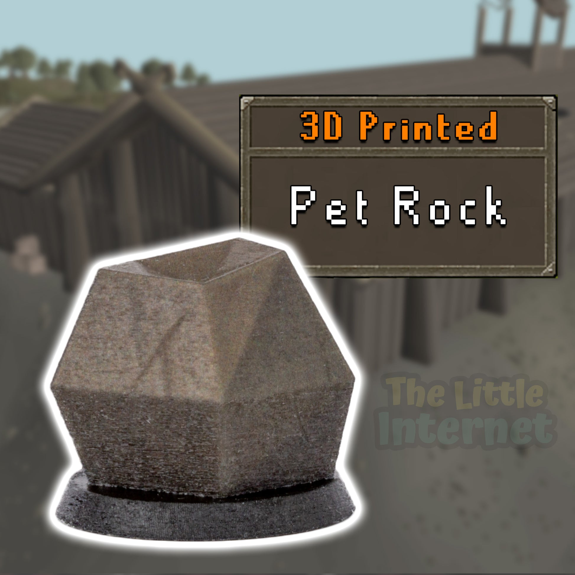 Pet Rock Full Color 3D Printed Oldschool RuneScape Miniature Figurine - RuneScape Fan Art, OSRS Merchandise Memorabilia, Gamer Home Decor, Resin Desk Display, Game Shelf Accessory, Collectible Trophy, Replica Model, nerdy gift idea, trinket, gadget